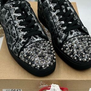 Christian Louboutin men's Louis jr storm Spiked Sneakers. Size 45